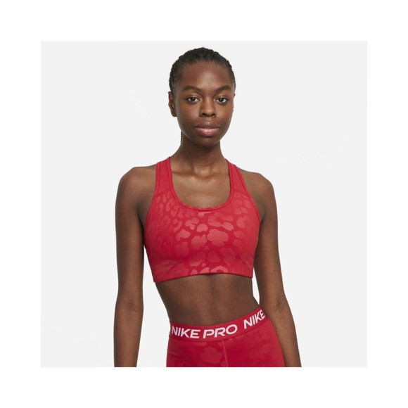 Nike Other - Nike Pro Dri-fit Swoosh Leopard Shine Medium Support Sports Bra Women's